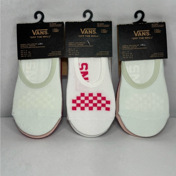 Vans Pink and Multi colors No-Show Socks 3 packs (9 socks) - Picture 3 of 7
